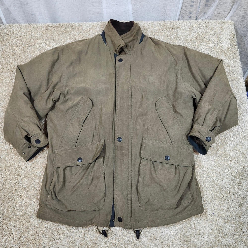 Rainforest RFT Men's‎ Jacket Coat Field Style Full Zip Button Olive Green M